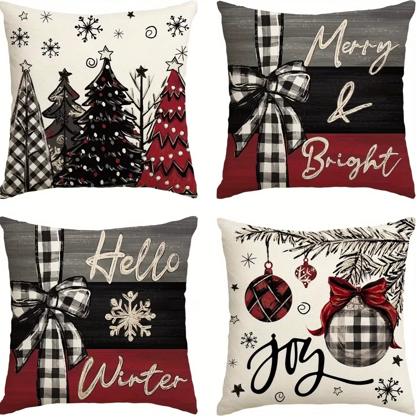 1Pc/4Pcs Vintage Fall Pillow Covers 18X18 Inch - Autumn Orange White Pumpkin Design for Christmas Thanksgiving
