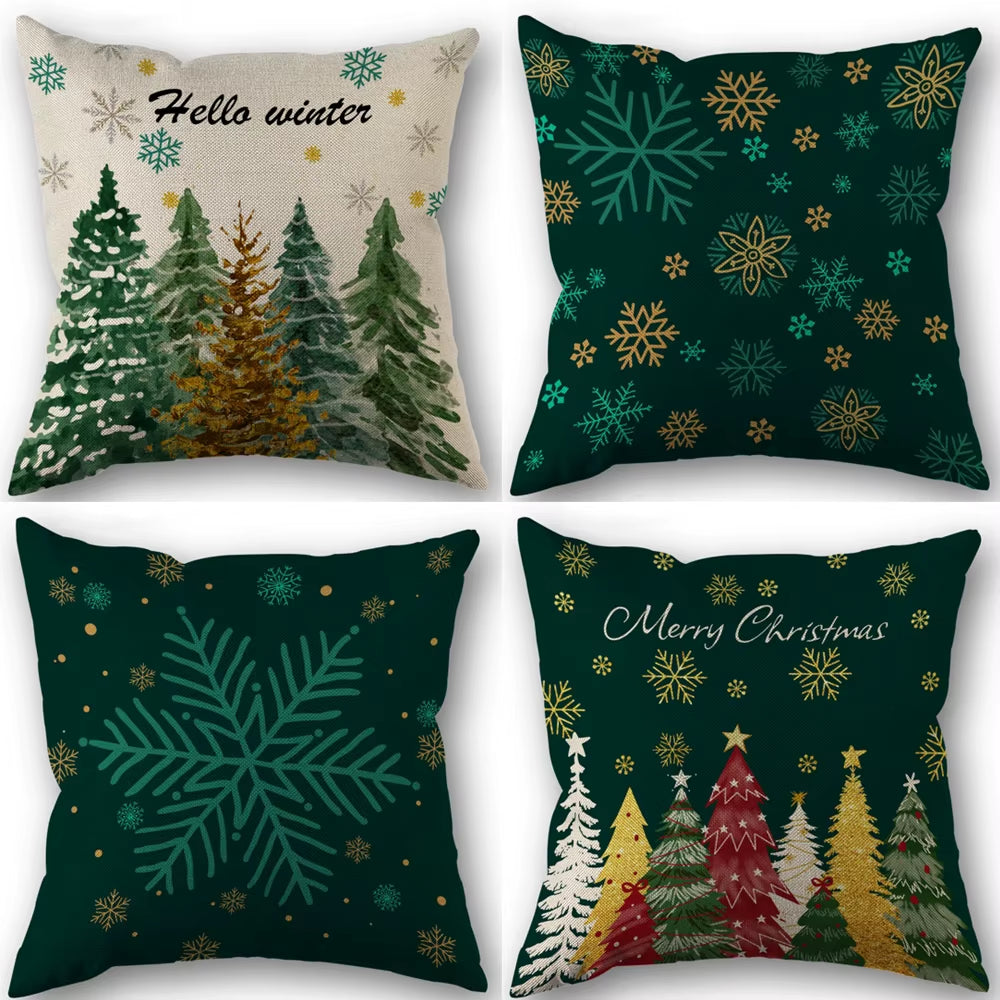 1Pc/4Pcs Vintage Fall Pillow Covers 18X18 Inch - Autumn Orange White Pumpkin Design for Christmas Thanksgiving